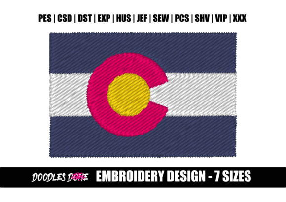 Colorado State Flag Embroidery Design