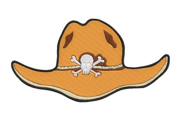 Cowboy Hat and Skull Embroidery Design