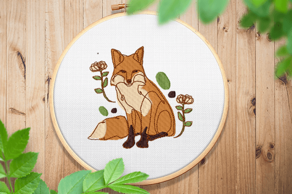 Fox with Floral Motif