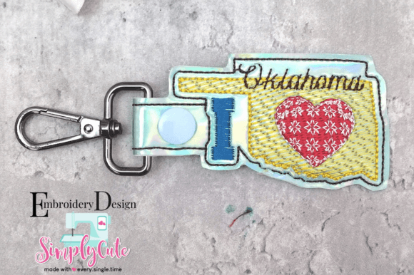 I Love Oklahoma ITH Snap Tab Key Fob