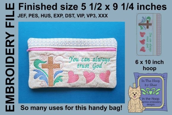 Trust God Cross Zipper Bag