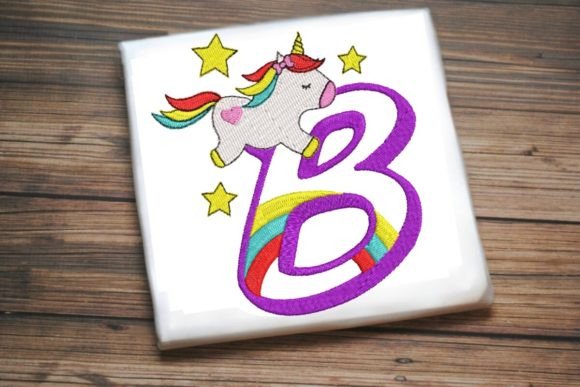 Unicorn Rainbow Letter B